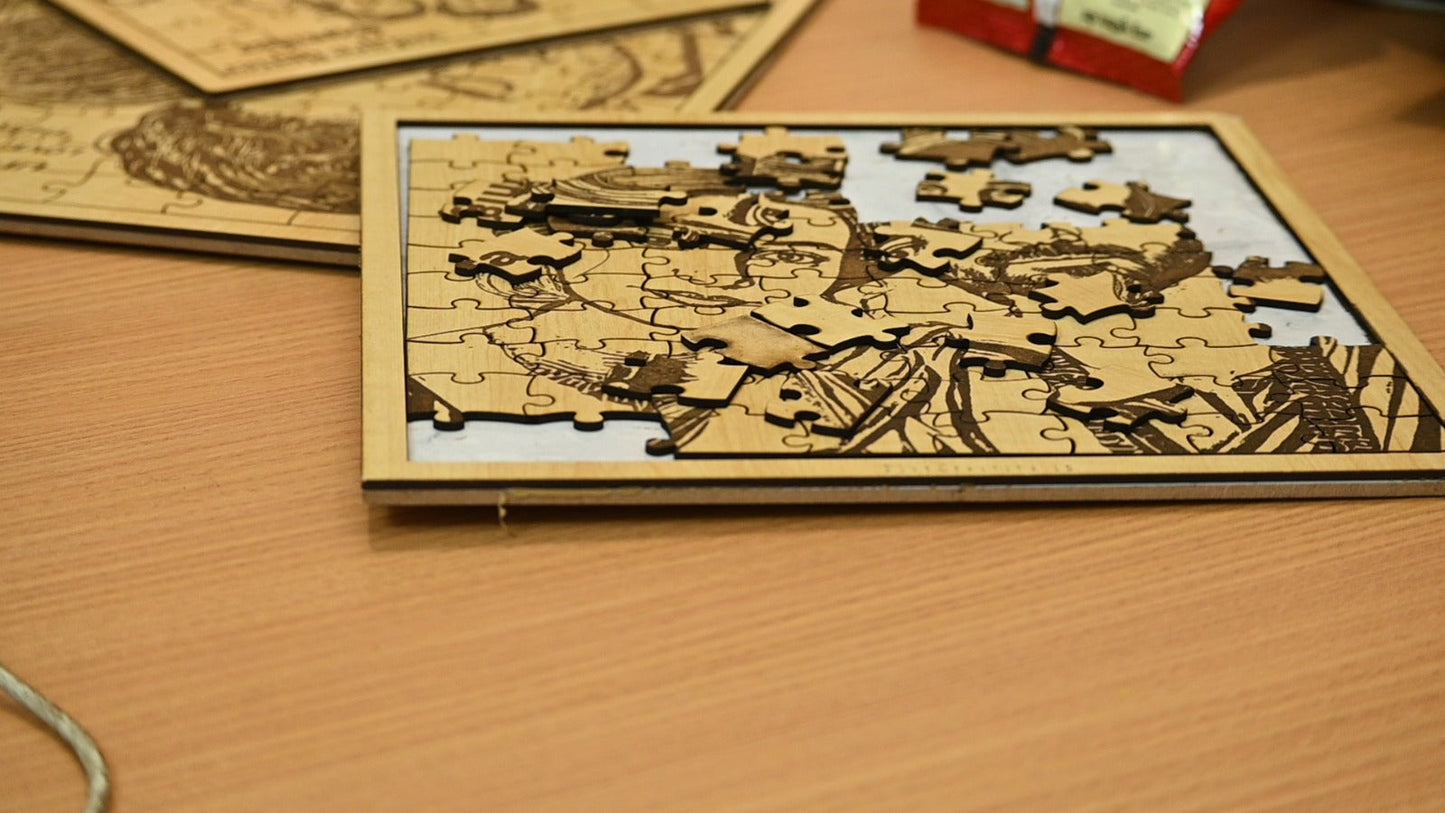 Photo Customized Wooden Carved puzzle for friends and couples for gifting