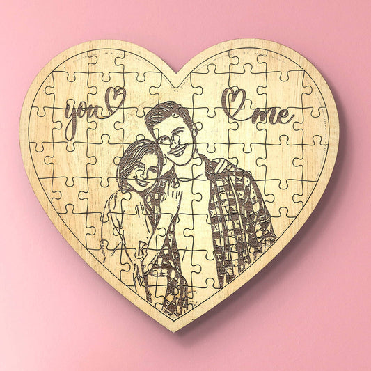 Heart Shape Wooden Customized Puzzle