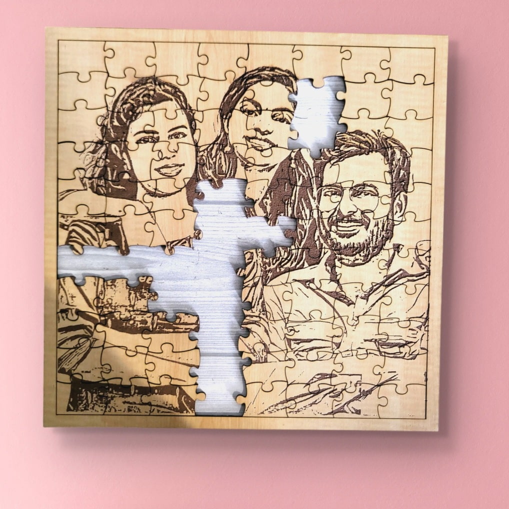 Photo Customized Wooden Carved puzzle for friends and couples for gifting