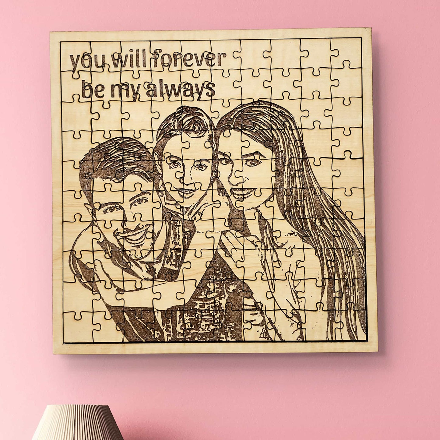 Photo Customized Wooden Carved puzzle for friends and couples for gifting